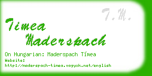 timea maderspach business card